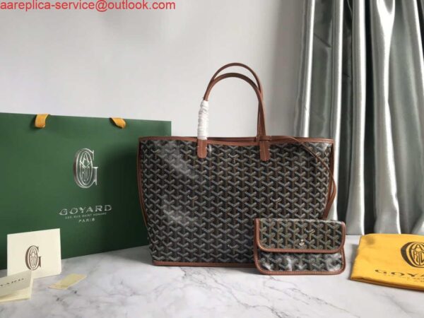 Replica Goyard GMLTY01CL03P Saint Louis GM Bag Black with Brown 3