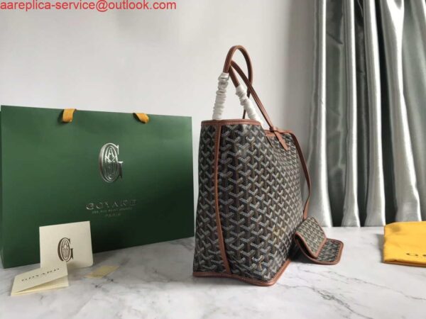 Replica Goyard GMLTY01CL03P Saint Louis GM Bag Black with Brown 4