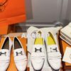 Replica Hermes Royal Loafer in Calfskin H181070 White w Hazelnut Goats