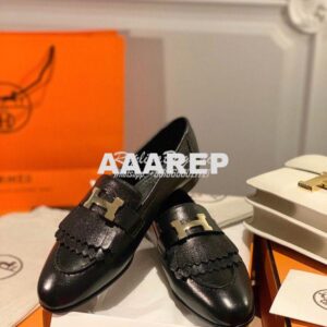 Replica Hermes Royal Loafer in Goatskin H192203Z Noir 2