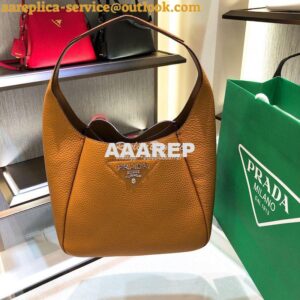 Replica Prada Leather Handbag 1BC127 Caramel