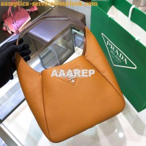 Replica Prada Leather Handbag 1BC127 Caramel 2