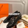 Replica Hermes Royal Loafer in Goatskin H192203Z Noir w Yellow Goatski 2