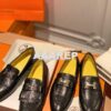 Replica Hermes Royal Loafer in Goatskin H192203Z Noir w Hazelnut Goats