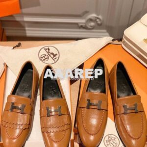 Replica Hermes Royal Loafer in Suede Goatskin H192203Z Beige Doré