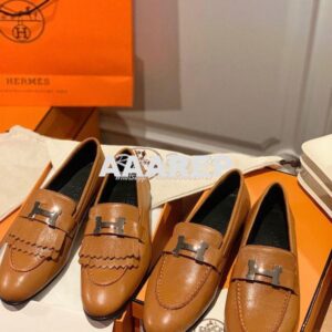 Replica Hermes Royal Loafer in Suede Goatskin H192203Z Beige Doré 2