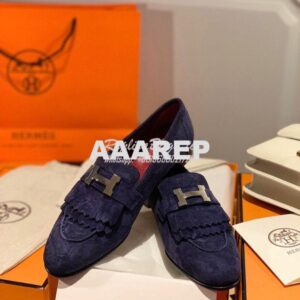 Replica Hermes Royal Loafer in Suede Goatskin H192203Z Blue