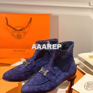 Replica Hermes Saint Honore Ankle Boot in Stretch Suede Goatskin H1821 2