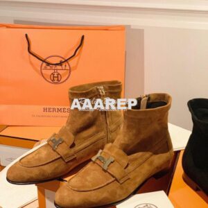 Replica Hermes Saint Honore Ankle Boot in Stretch Suede Goatskin H1821 2