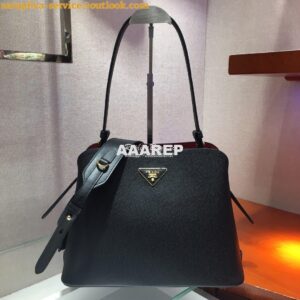 Replica Prada Matinée Small Handbag 1BA251 Black