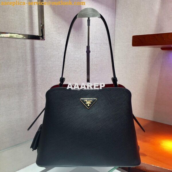 Replica Prada Matinée Small Handbag 1BA251 Black 4