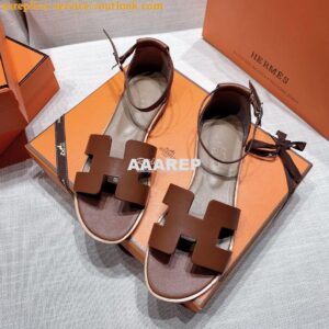 Replica Hermes Santorini Sandal in Calf Leather 2