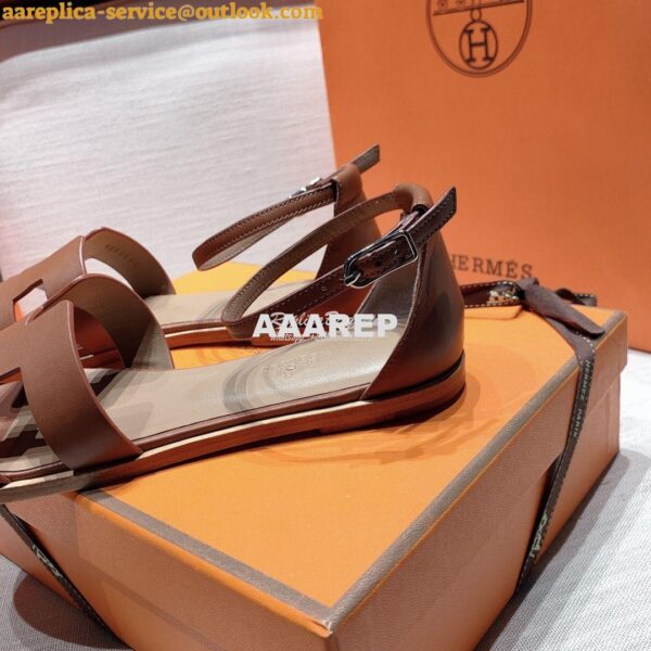 Replica Hermes Santorini Sandal in Calf Leather 5