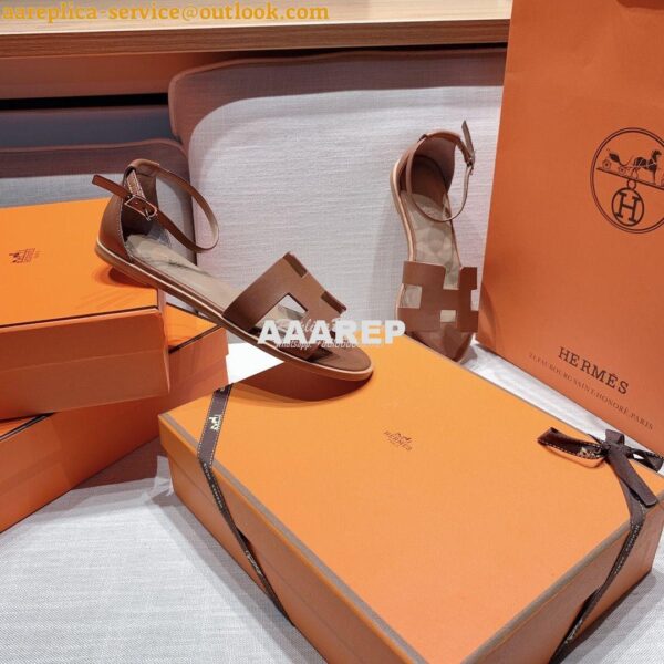 Replica Hermes Santorini Sandal in Calf Leather 7