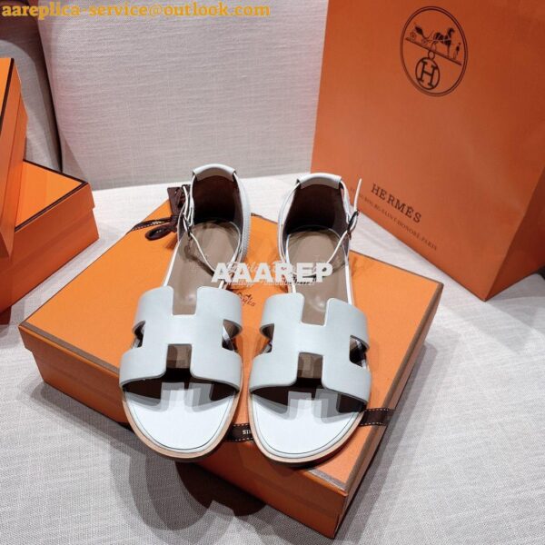 Replica Hermes Santorini Sandal in Calf Leather 8