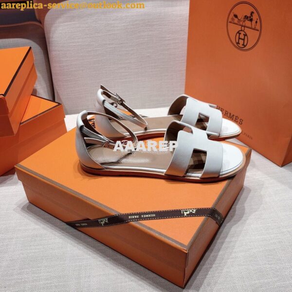 Replica Hermes Santorini Sandal in Calf Leather 9