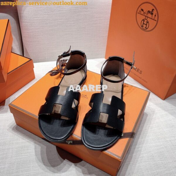 Replica Hermes Santorini Sandal in Calf Leather 11