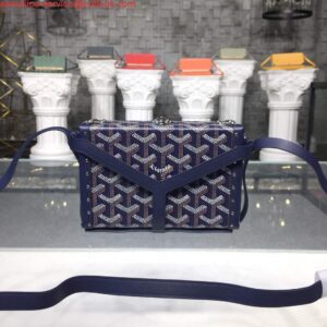 Replica Goyard MINA08PMLTY01CL01P Minaudière Trunk Bag Navy Blue