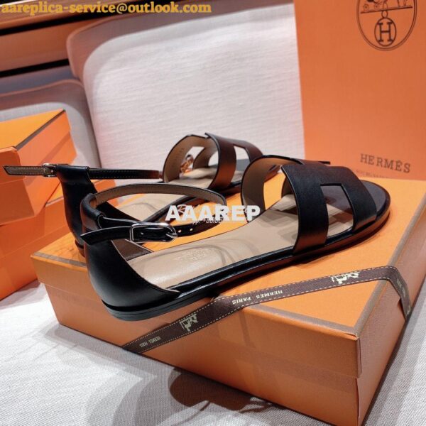 Replica Hermes Santorini Sandal in Calf Leather 13