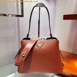 Replica Prada Matinée Small Handbag 1BA251 Caramel 2