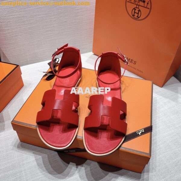 Replica Hermes Santorini Sandal in Calf Leather 14