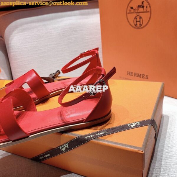 Replica Hermes Santorini Sandal in Calf Leather 15