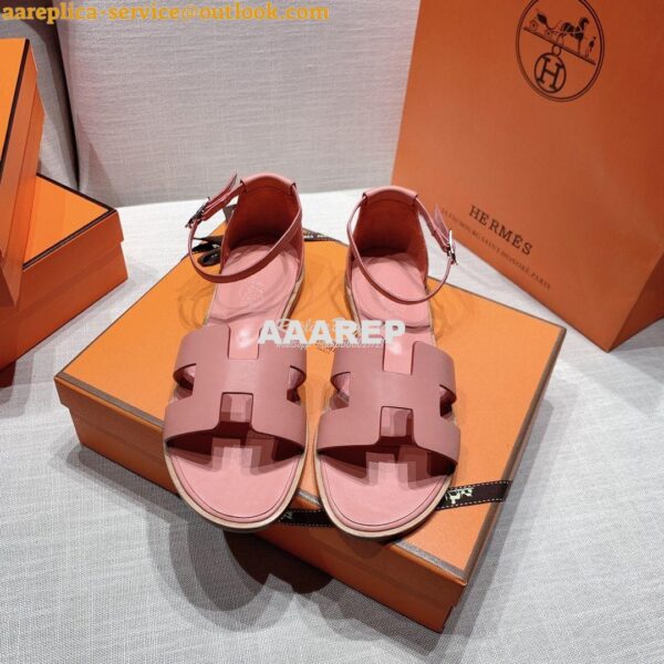 Replica Hermes Santorini Sandal in Calf Leather 16