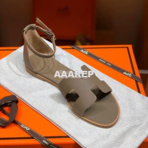 Replica Hermes Santorini Sandal in Epsom Leather part 1