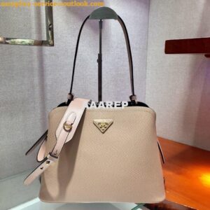 Replica Prada Matinée Small Handbag 1BA251 Powder Pink 2