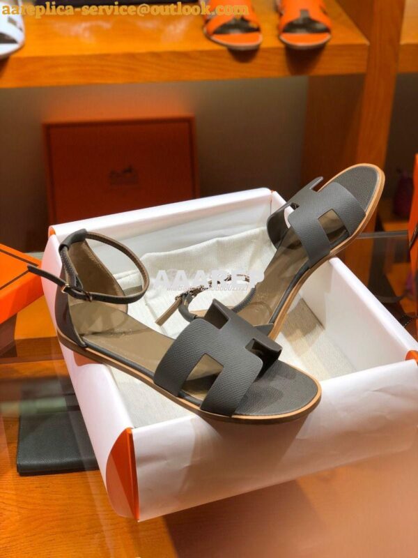 Replica Hermes Santorini Sandal in Epsom Leather part 1 8