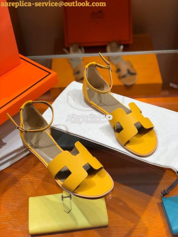 Replica Hermes Santorini Sandal in Epsom Leather part 1 17