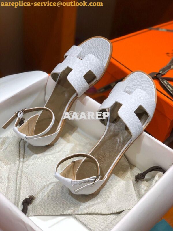 Replica Hermes Santorini Sandal in Epsom Leather part 1 20