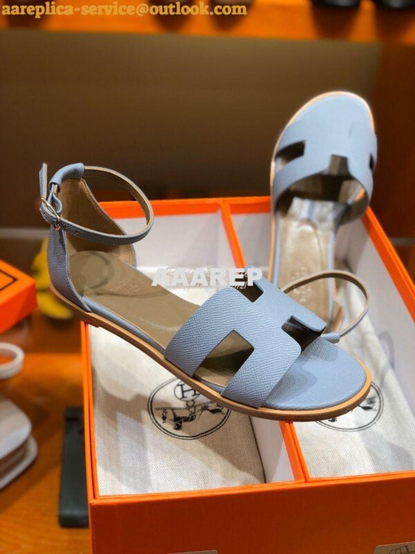 Replica Hermes Santorini Sandal in Epsom Leather part 2 15