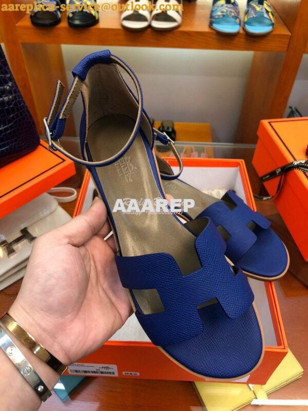 Replica Hermes Santorini Sandal in Epsom Leather part 2 20