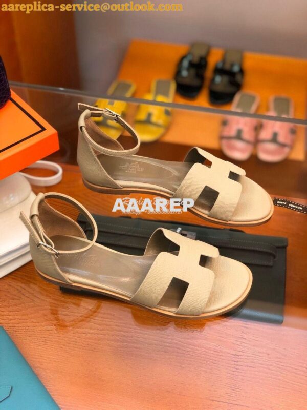 Replica Hermes Santorini Sandal in Epsom Leather part 2 28