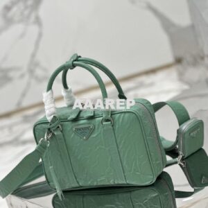 Replica Prada Medium Antique Nappa Leather Top Handle Bag 1BB092 Sage 2