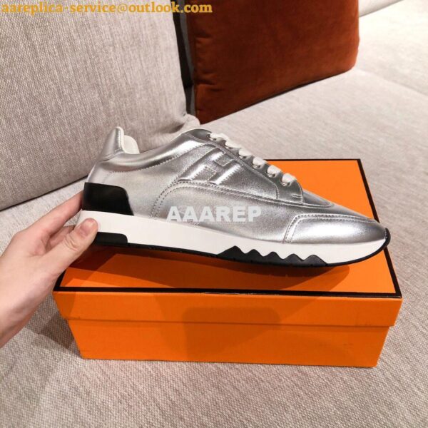 Replica Hermes Sneakers Trail Male/ Female H191168 Metallize Silver 6