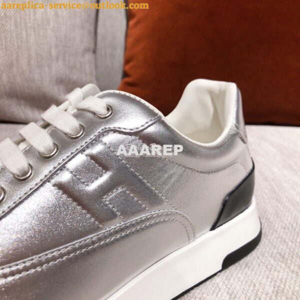 Replica Hermes Sneakers Trail Male/ Female H191168 Metallize Silver 8