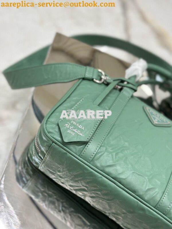 Replica Prada Medium Antique Nappa Leather Top Handle Bag 1BB092 Sage 7