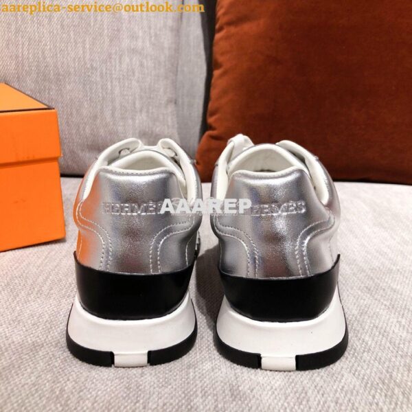 Replica Hermes Sneakers Trail Male/ Female H191168 Metallize Silver 9