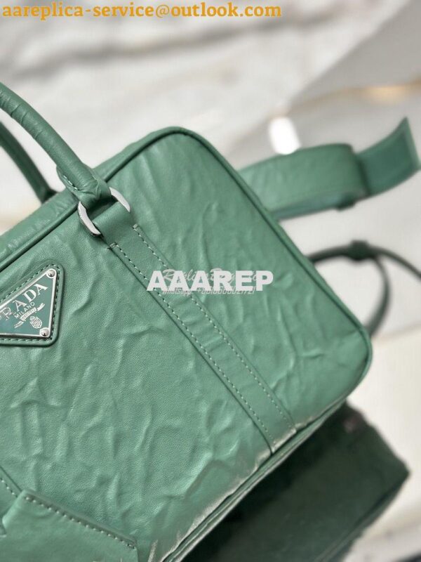 Replica Prada Medium Antique Nappa Leather Top Handle Bag 1BB092 Sage 8