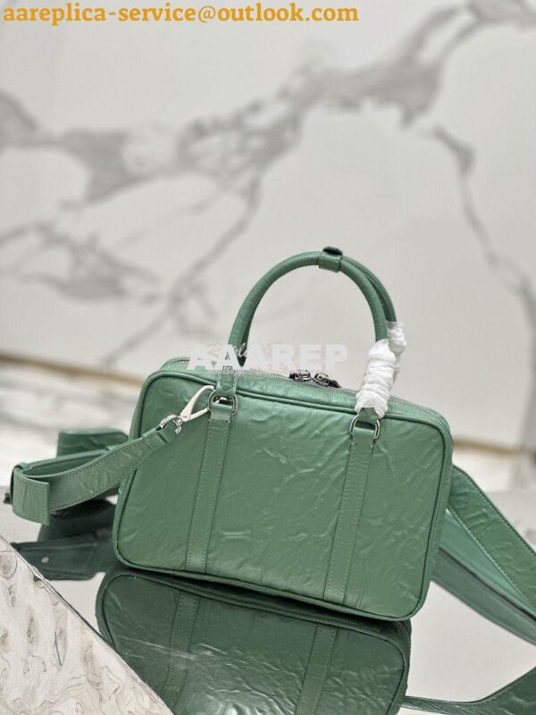 Replica Prada Medium Antique Nappa Leather Top Handle Bag 1BB092 Sage 14