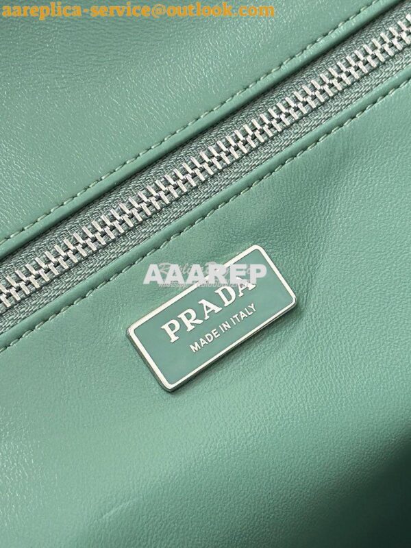 Replica Prada Medium Antiqued Nappa Leather Tote Bag 1BG587 Sage Green 11