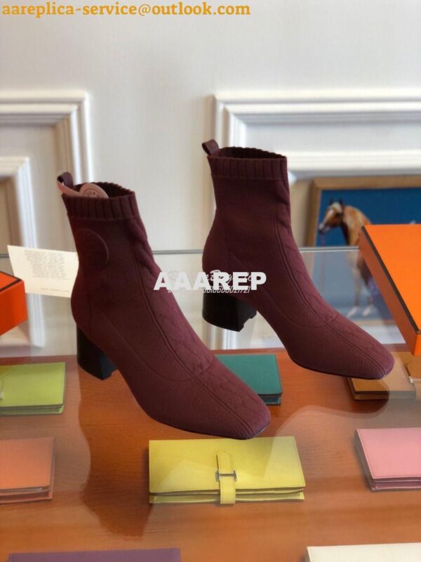 Replica Hermes Volver 60 Ankle Boot H192034 Bordeaux 3