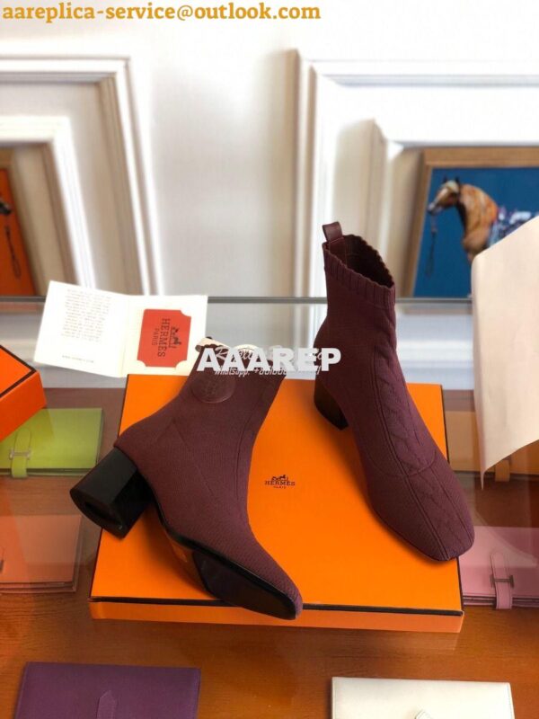 Replica Hermes Volver 60 Ankle Boot H192034 Bordeaux 6