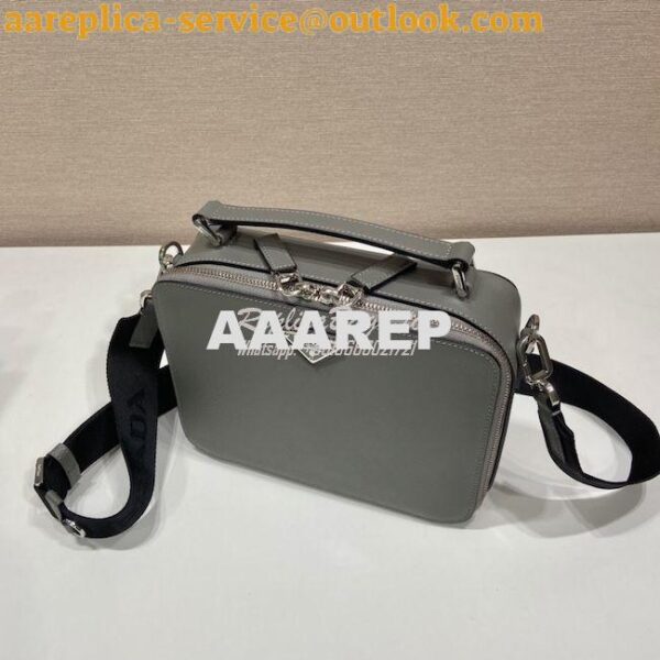 Replica Prada Medium Brique Saffiano Leather Bag 2VH069 Grey 7