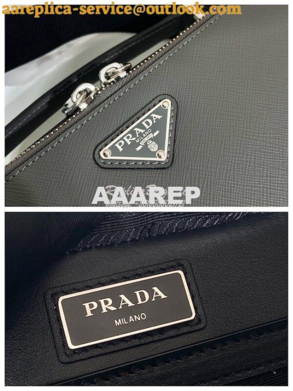 Replica Prada Medium Brique Saffiano Leather Bag 2VH069 Grey 9