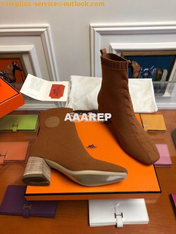 Replica Hermes Volver 60 Ankle Boot H192034 Cognac 5