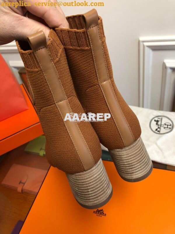 Replica Hermes Volver 60 Ankle Boot H192034 Cognac 7