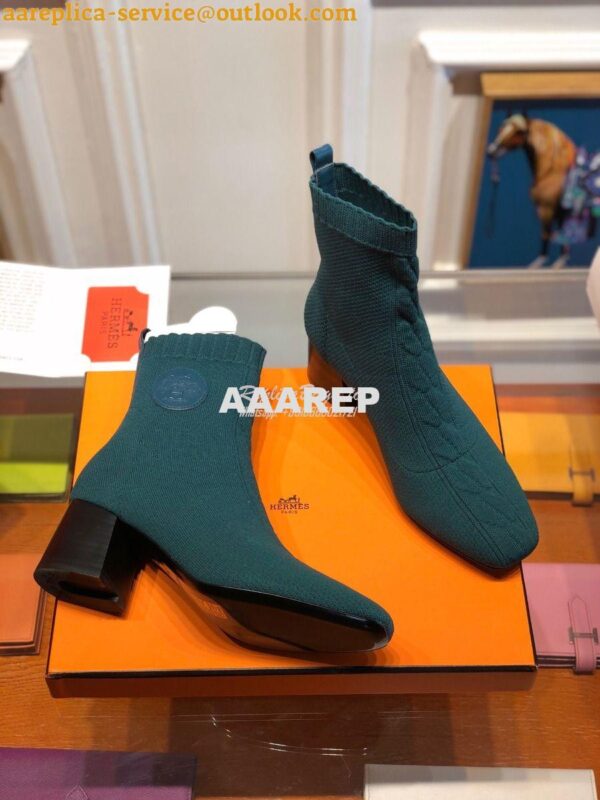 Replica Hermes Volver 60 Ankle Boot H192034 Vert Bosphore 8